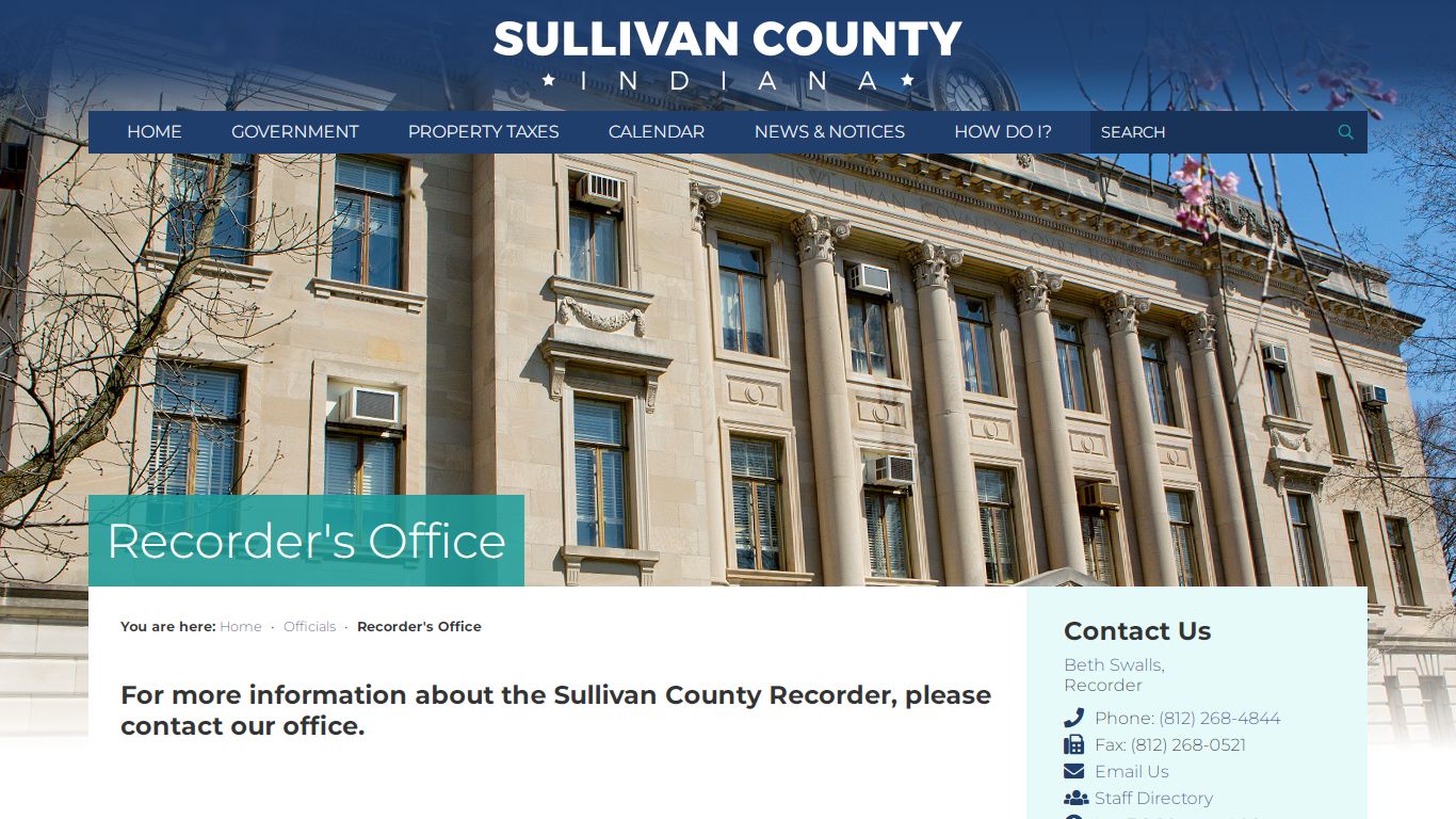 Recorder's Office / Sullivan County, IN